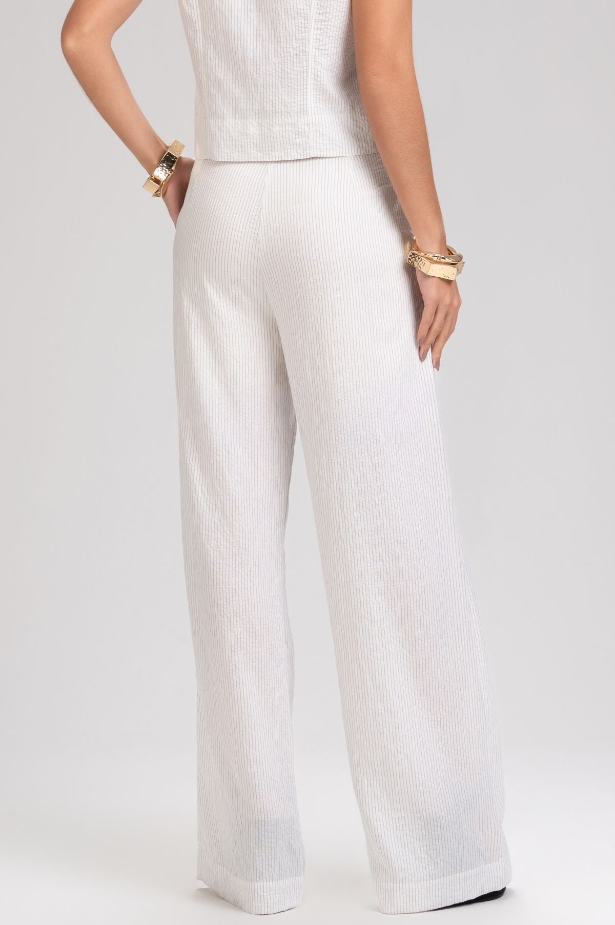 Calça Pantalona Frysaide Off White Listrada