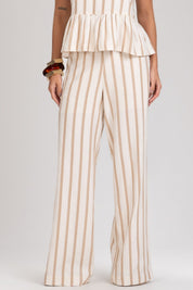 Calça Pantalona Frysaide Off White Listrada Metalizada