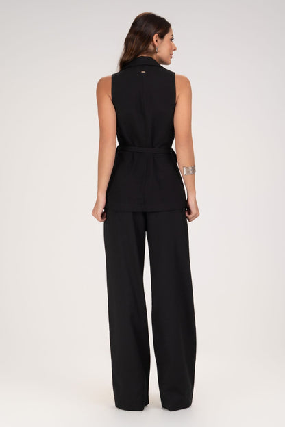 Calça Pantalona Frysaide Preta Alfaiataria