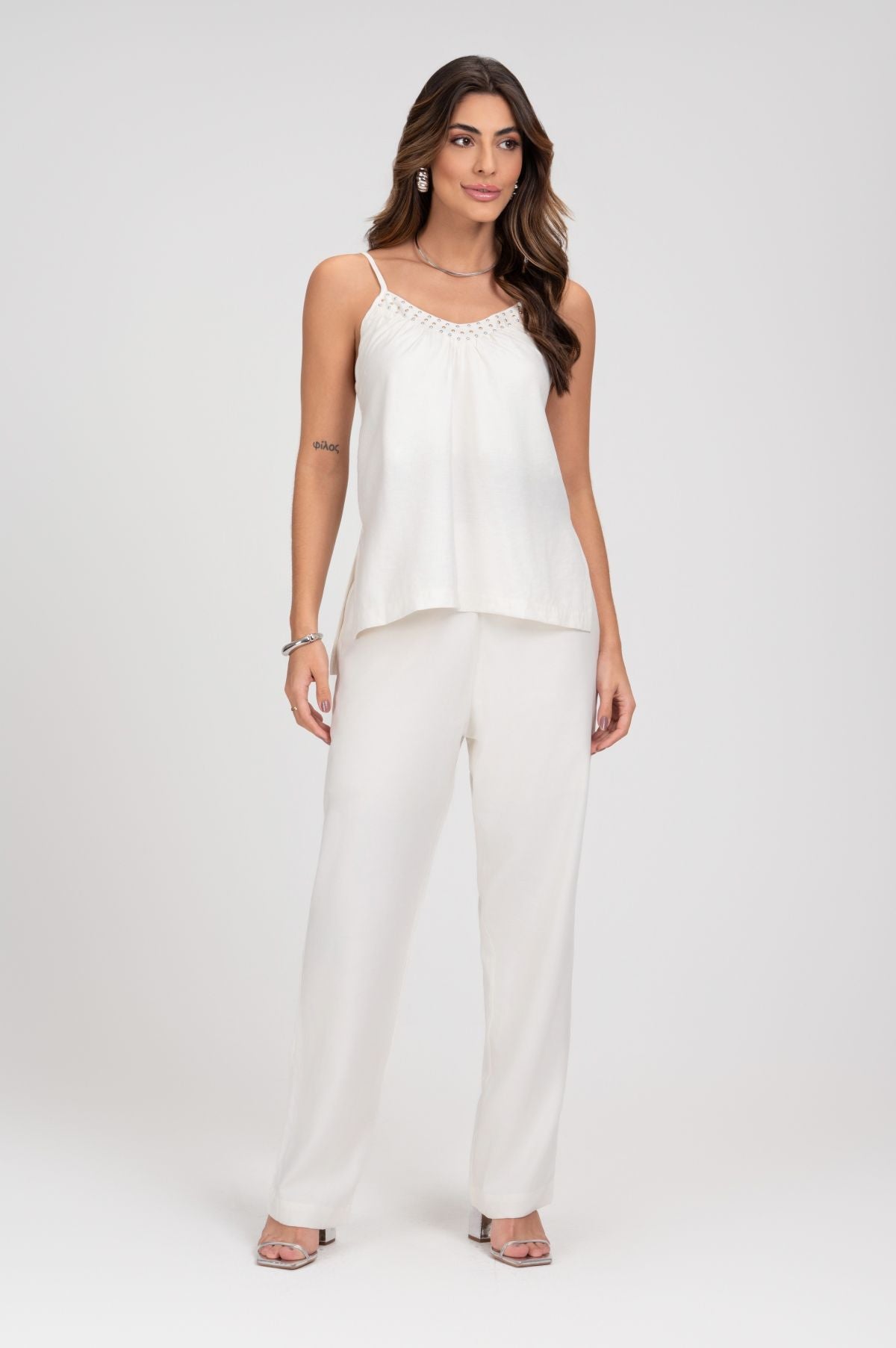 Calça Reta De Alfaiataria Off White Frysaide