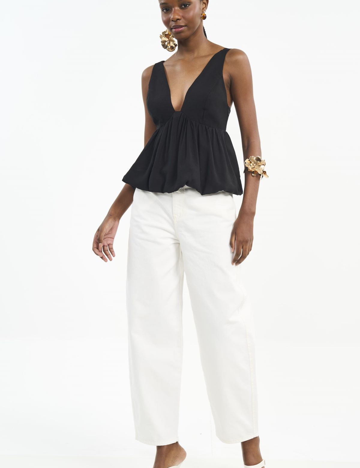 Calça Sarja Colcci Off White Cintura Alta Reta