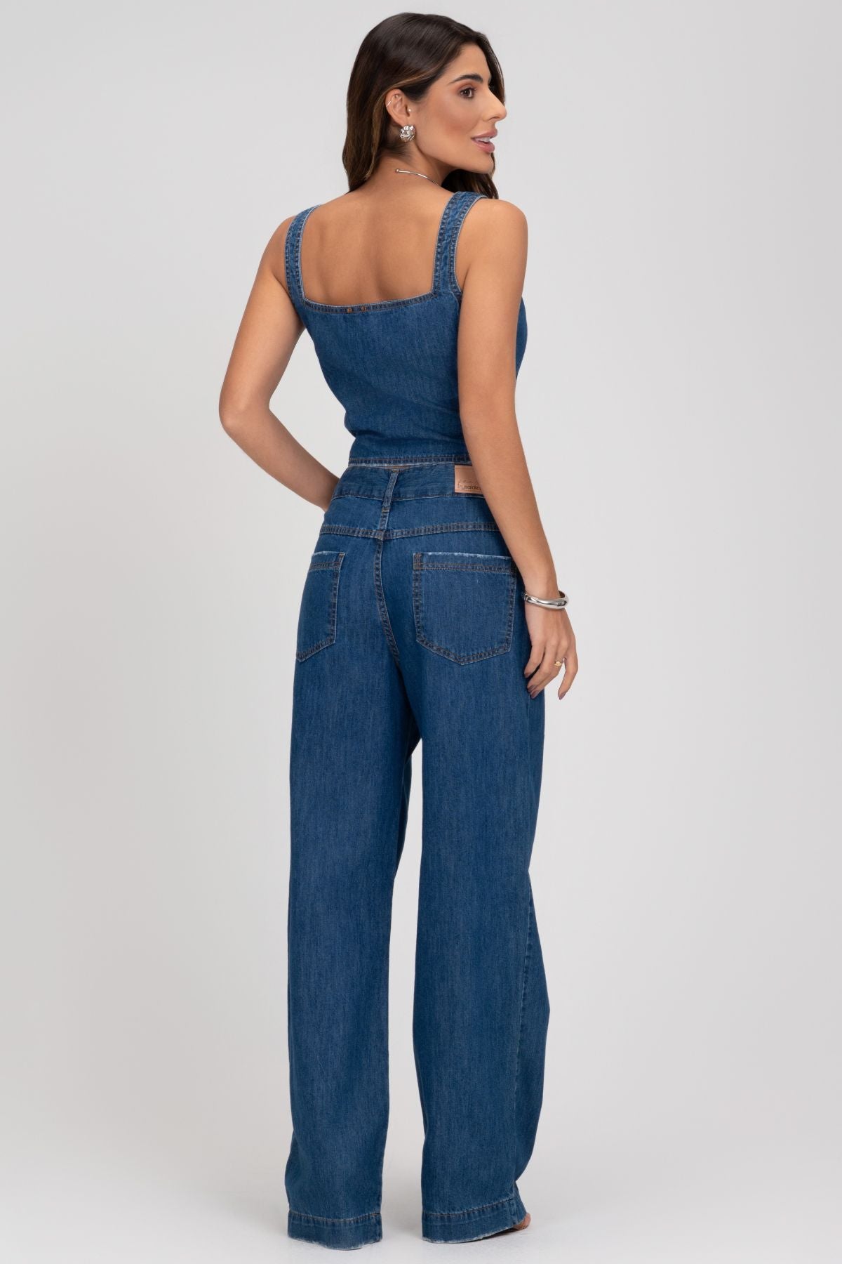 Calça Wide Leg Jeans Frysaide