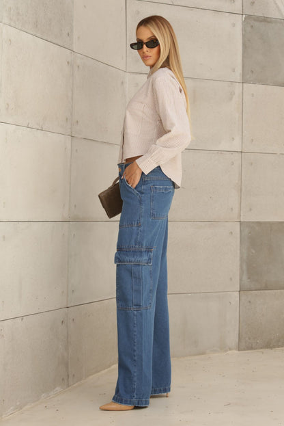 Camisa Cropped Frysaide Bege Listrada Manga Longa