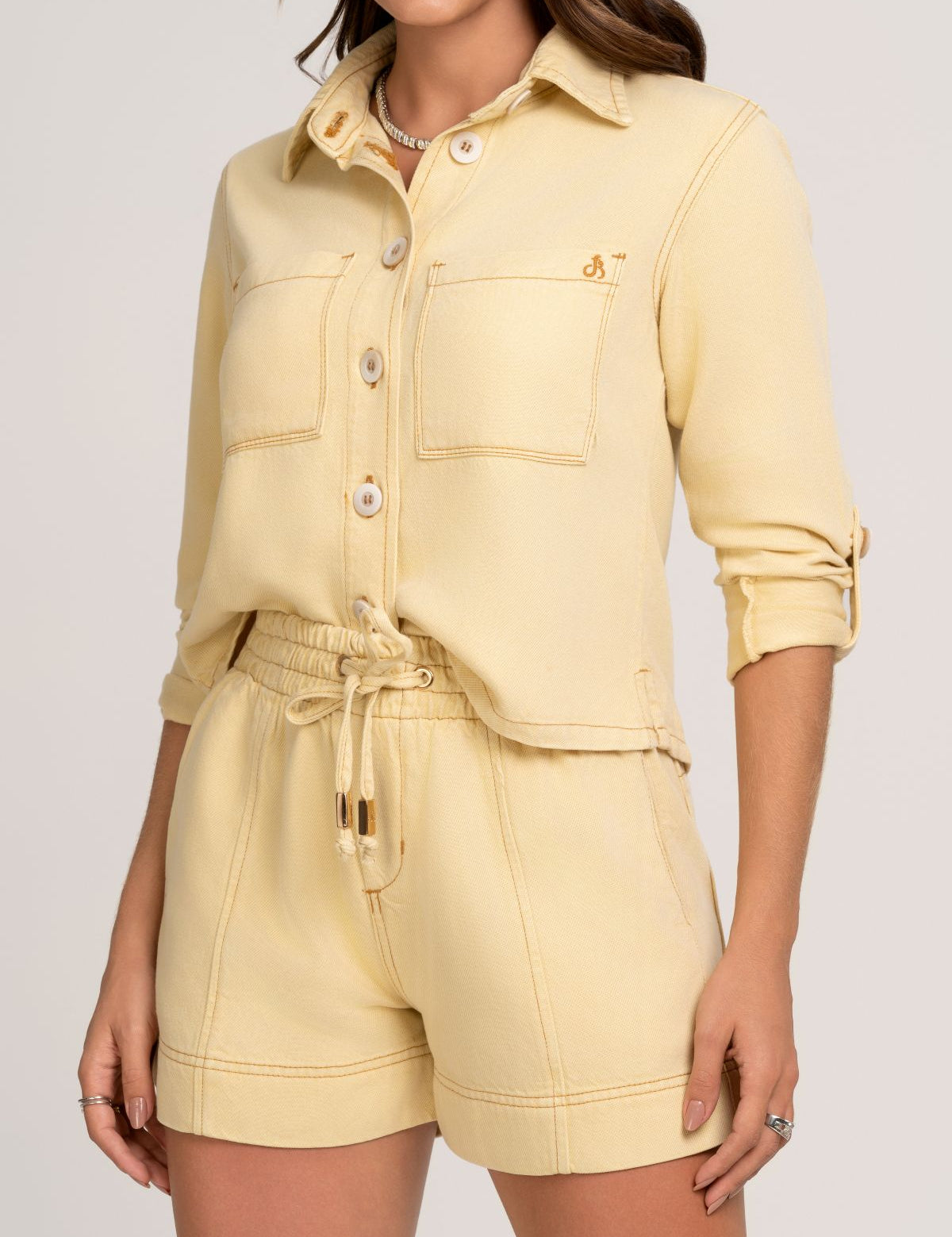 Camisa De Sarja Amarela Frysaide