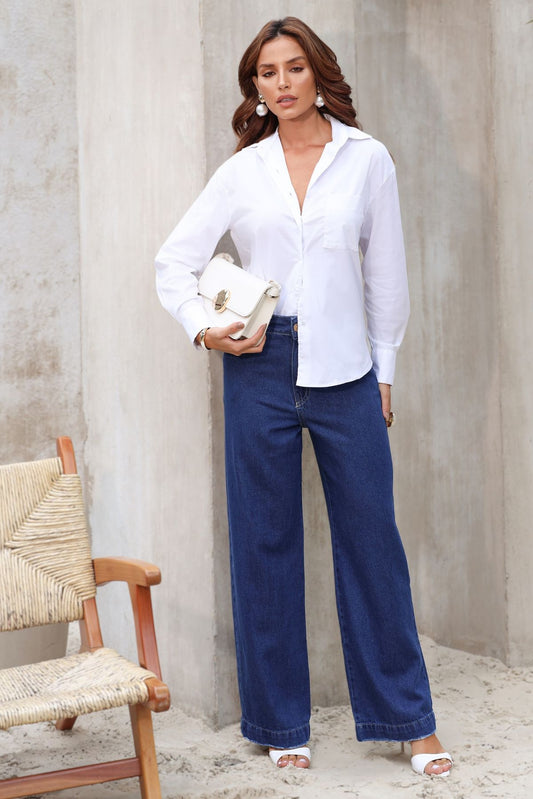 Camisa Frysaide Branca Tricoline Bolso Frontal