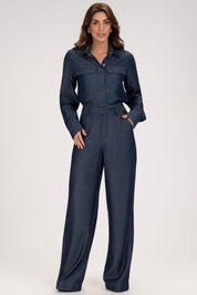 Camisa Jeans Frysaide Azul Bolsos Frontais
