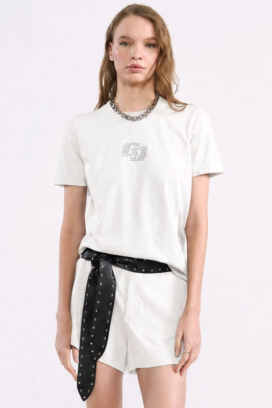 Camiseta Colcci Off White Aplicação Frontal