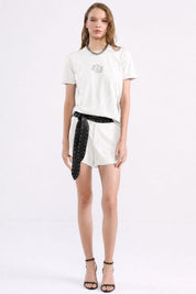 Camiseta Colcci Off White Aplicação Frontal