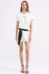 Camiseta Colcci Off White Aplicação Frontal