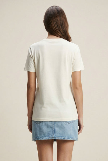 Camiseta Colcci Off White Estampa Concha