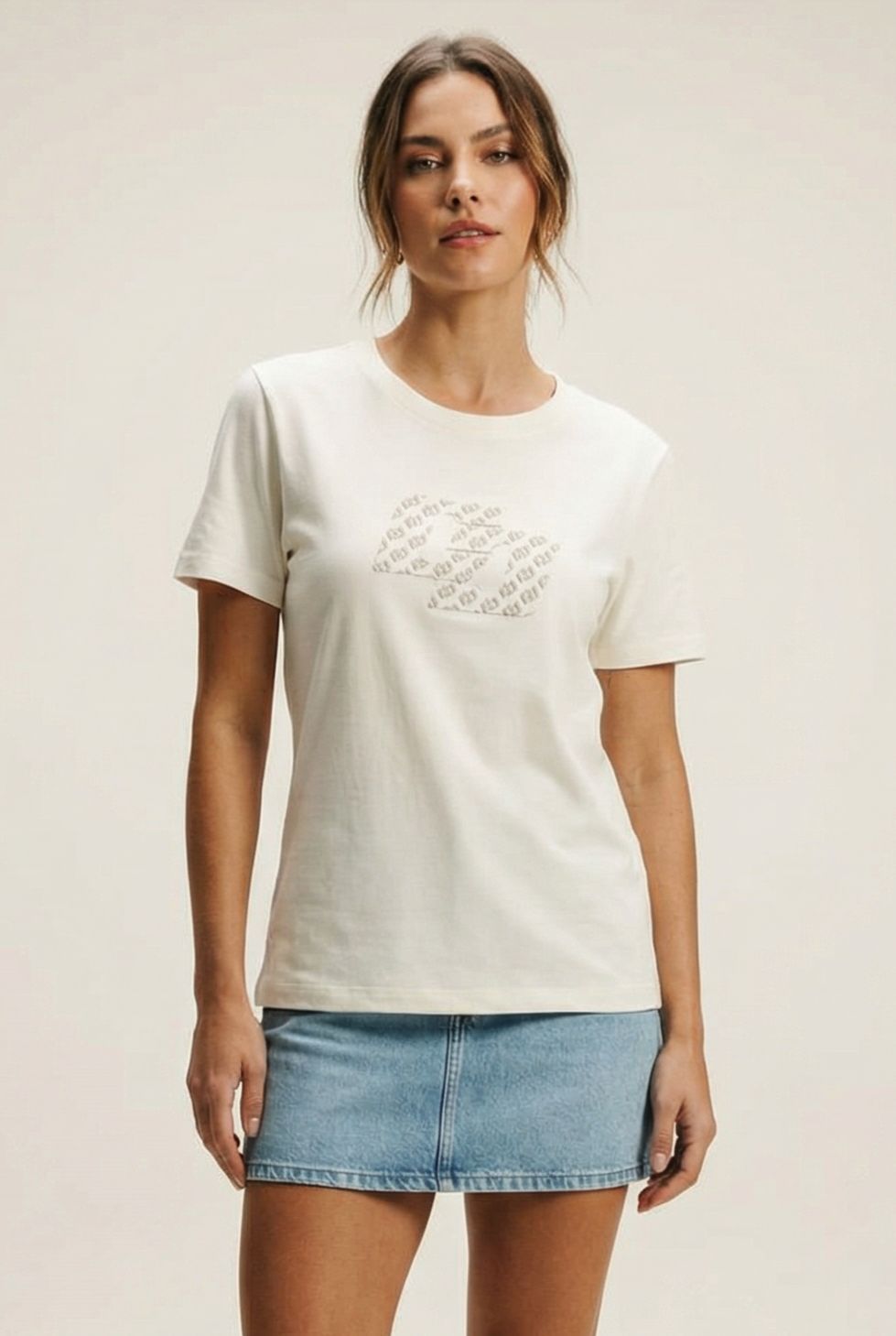 Camiseta Colcci Off White Estampa Concha