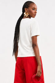 Camiseta Colcci Off White Logo Em Relevo