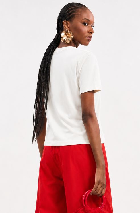 Camiseta Colcci Off White Logo Em Relevo