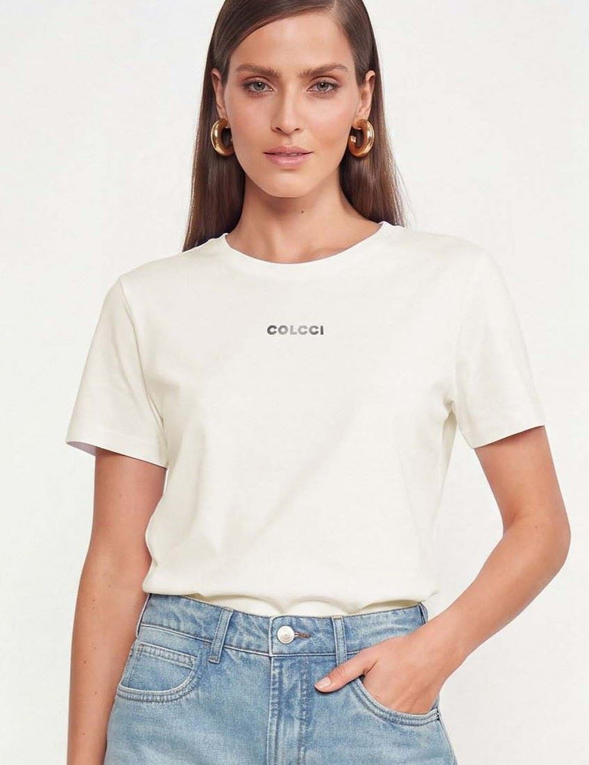 Camiseta Colcci Off White Logo Frontal