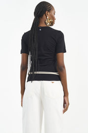 Camiseta Colcci Preta Logo Brilho