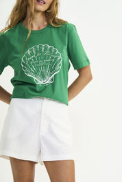 Camiseta Colcci Verde Estampa Frontal Concha