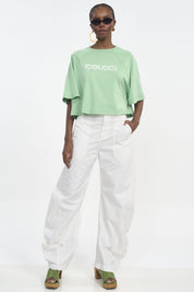 Camiseta Colcci Verde Logo Em Relevo
