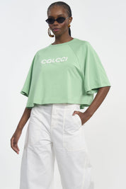 Camiseta Colcci Verde Logo Em Relevo
