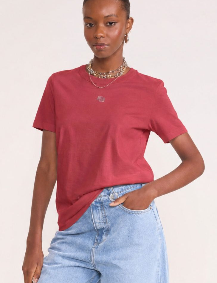 Camiseta Colcci Vinho Pedrarias Logo