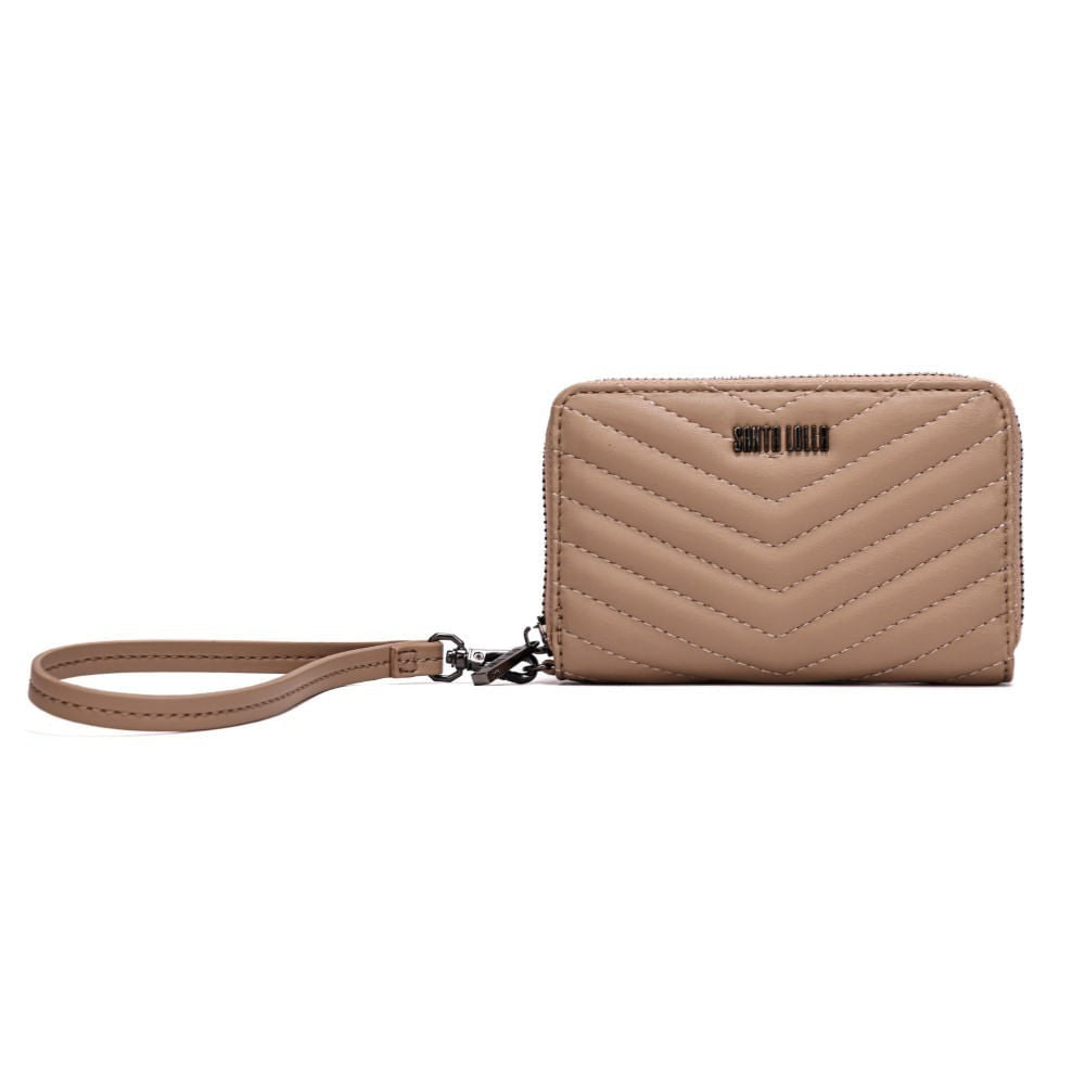 Carteira Bege Santa Lolla Alça De Mão Matelassê 