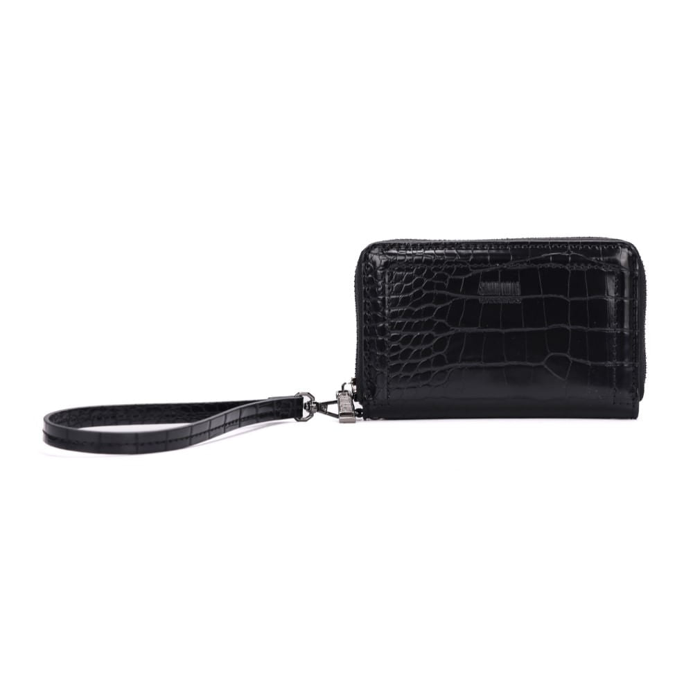 Carteira Croco Santa Lolla Preta Alça De Mão 