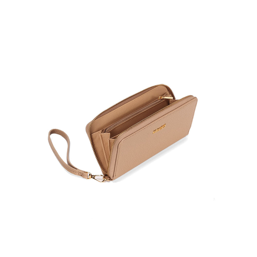 Carteira Grande Santa Lolla Bege Floater Alça De Mão