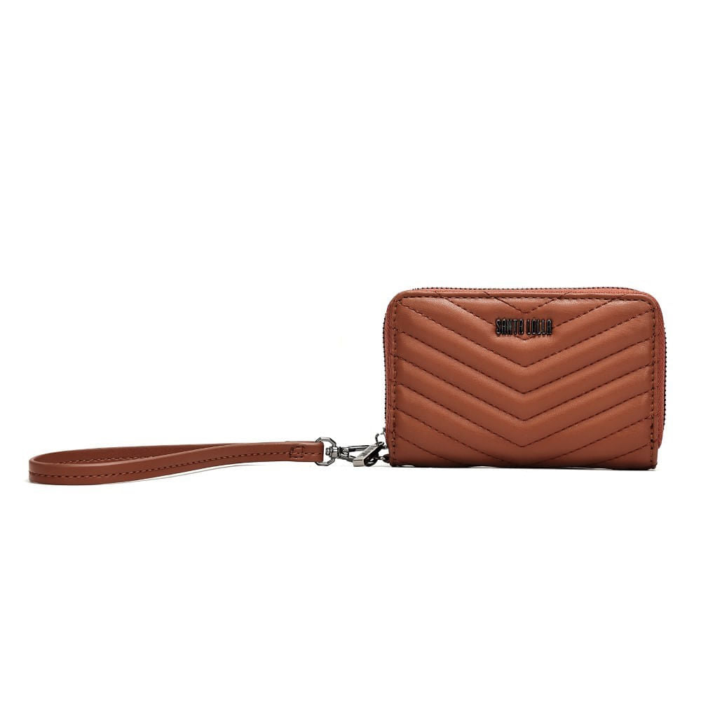 Carteira Marrom Santa Lolla Alça De Mão Matelassê