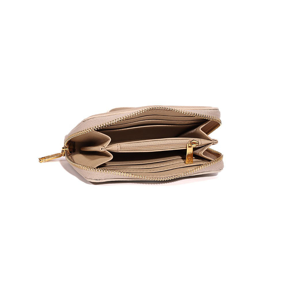 Carteira Pequena Santa Lolla Bege Alça De Mão