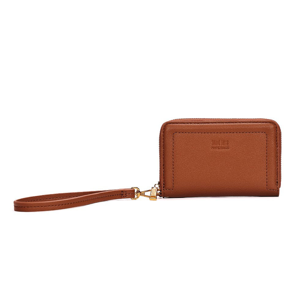 Carteira Pequena Santa Lolla Caramelo Alça De Mão