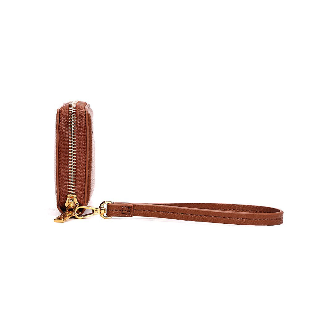 Carteira Pequena Santa Lolla Caramelo Alça De Mão