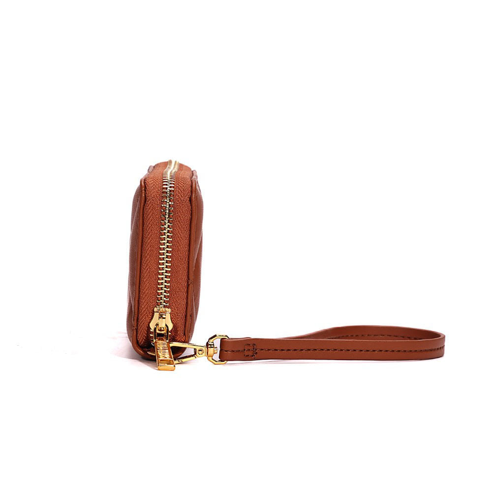 Carteira Pequena Santa Lolla Caramelo Alça De Mão