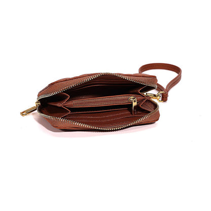 Carteira Pequena Santa Lolla Caramelo Alça De Mão