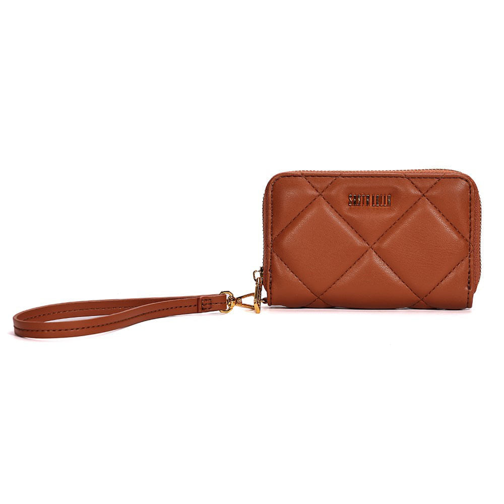 Carteira Pequena Santa Lolla Caramelo Alça De Mão