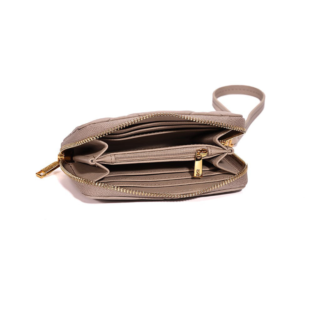 Carteira Pequena Santa Lolla Cinza Alça De Mão