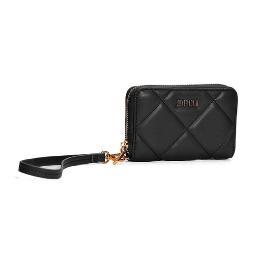 Carteira Pequena Santa Lolla Preta Alça De Mão