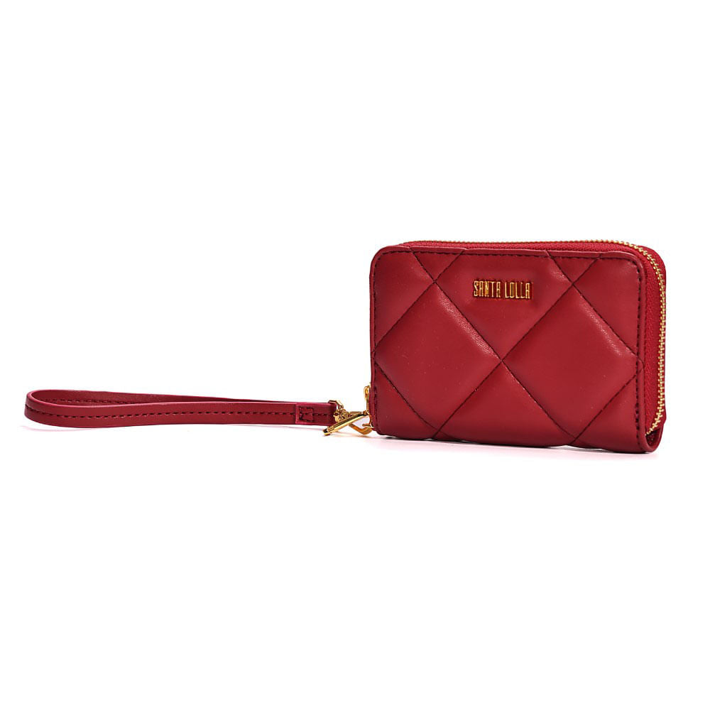 Carteira Pequena Santa Lolla Vermelha Soft Alça De Mão