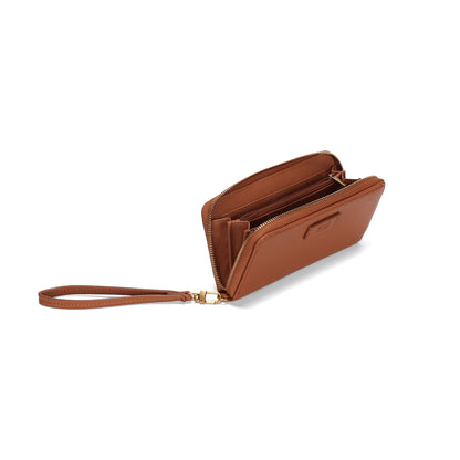 Carteira Santa Lolla Caramelo Zíper Alça De Mão