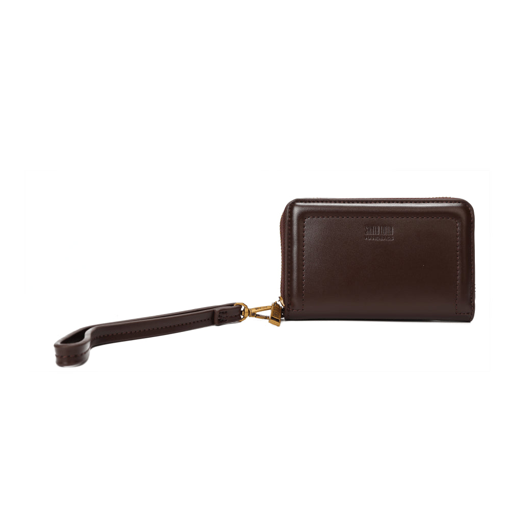 Carteira Santa Lolla Marrom Zíper Alça De Mão