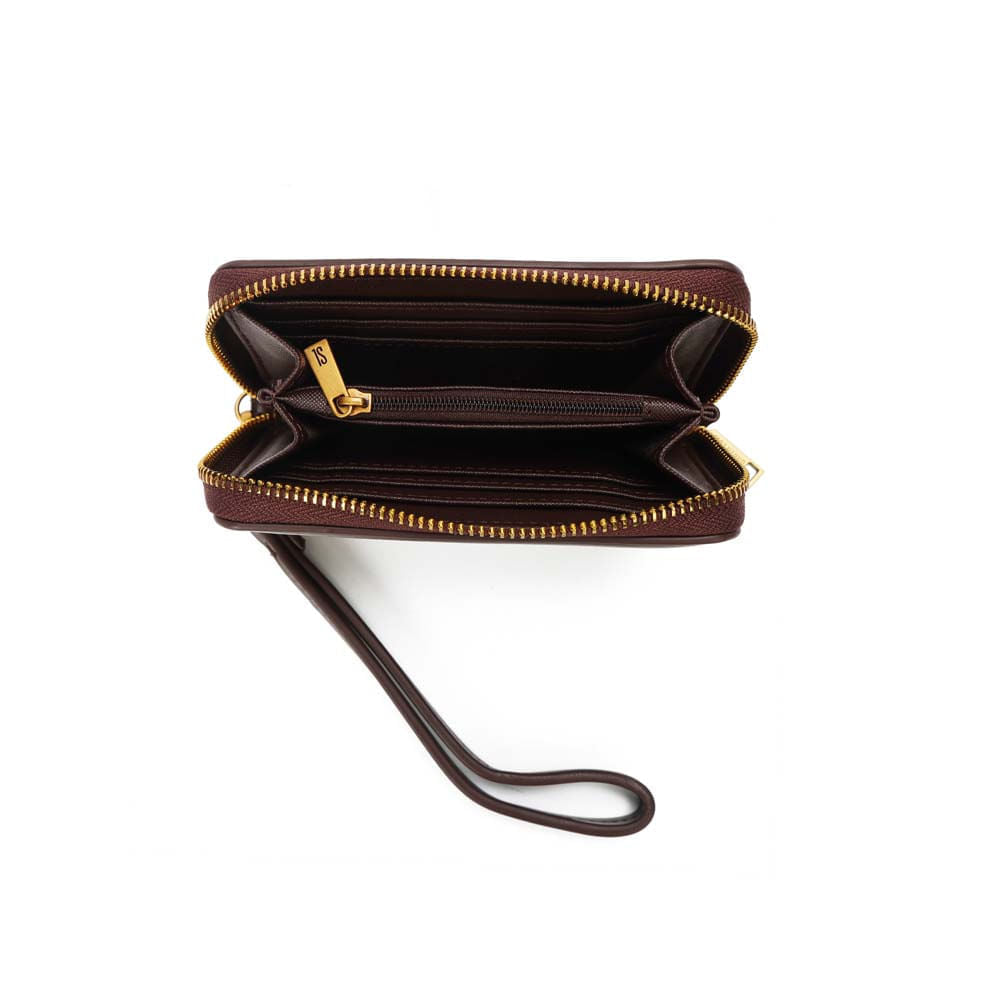 Carteira Santa Lolla Marrom Zíper Alça De Mão