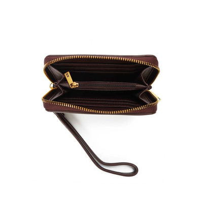 Carteira Santa Lolla Marrom Zíper Alça De Mão