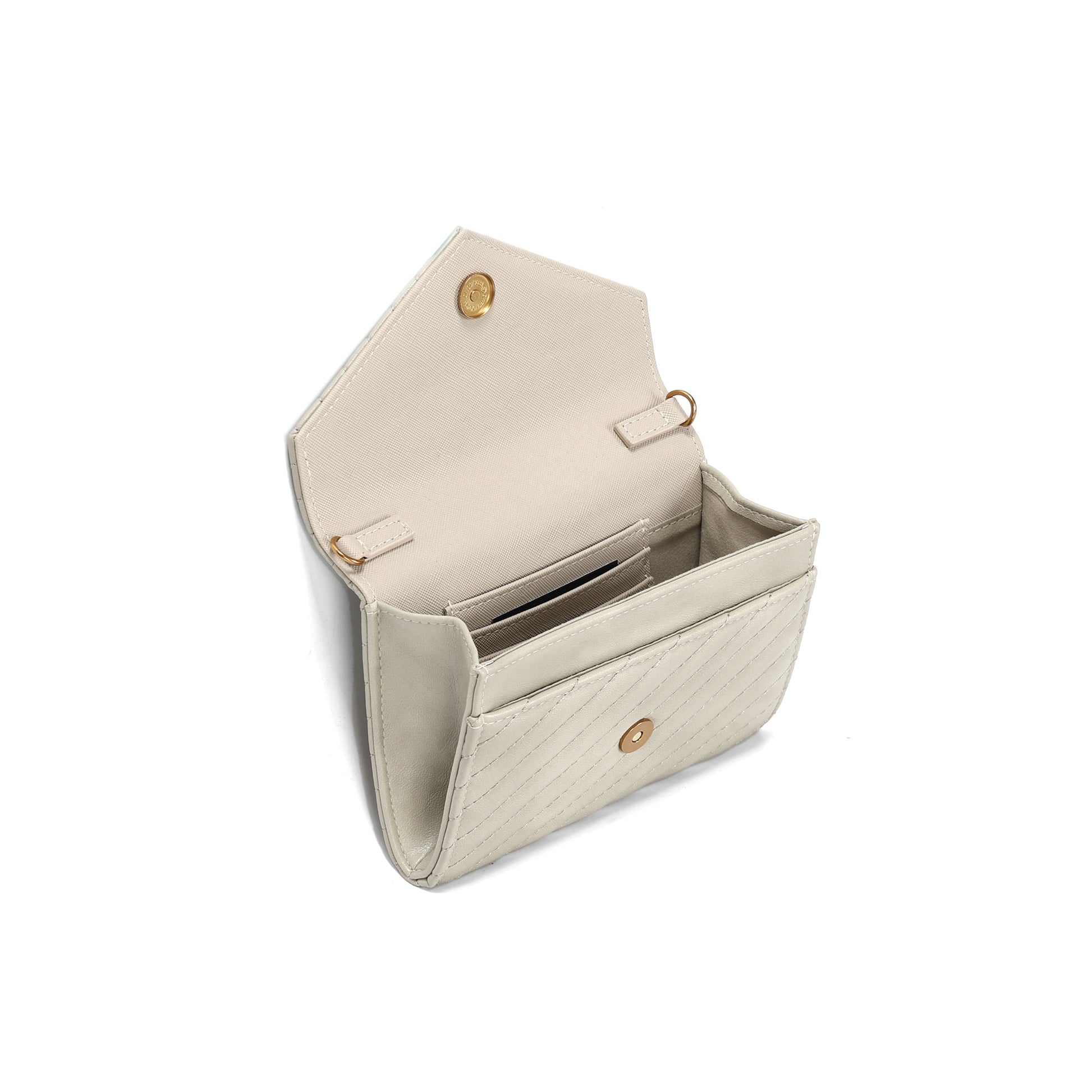 Carteira Santa Lolla Off White Matelassê Corrente