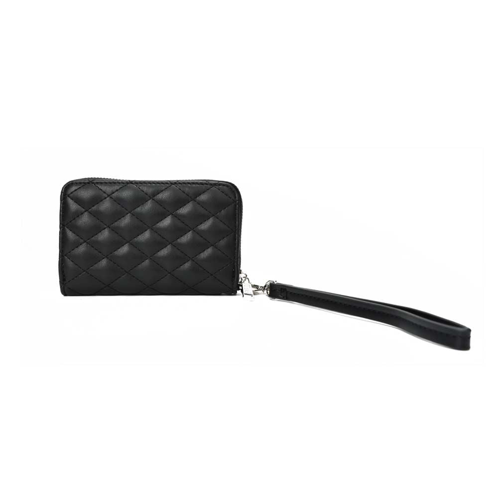 Carteira Santa Lolla Preta Matelassê Com Alça De Mão