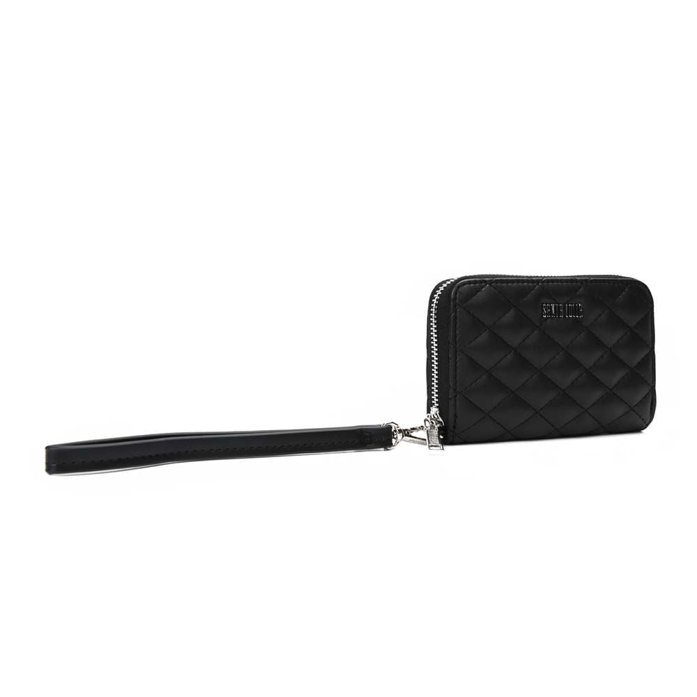Carteira Santa Lolla Preta Matelassê Com Alça De Mão