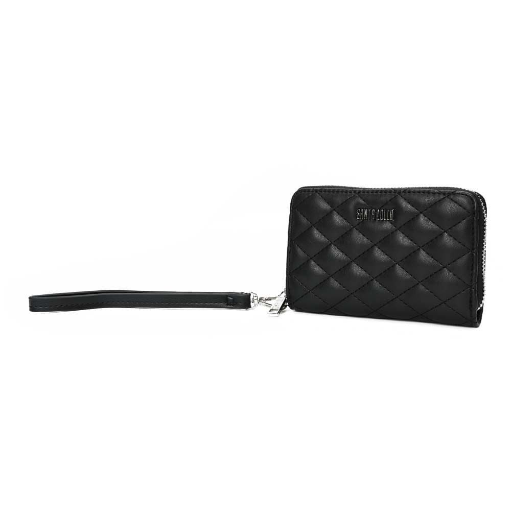Carteira Santa Lolla Preta Matelassê Com Alça De Mão