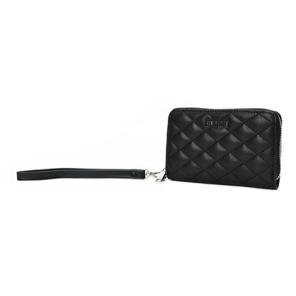 Carteira Santa Lolla Preta Matelassê Com Alça De Mão
