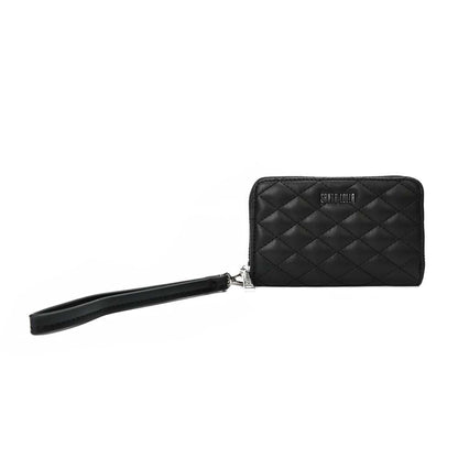 Carteira Santa Lolla Preta Matelassê Com Alça De Mão