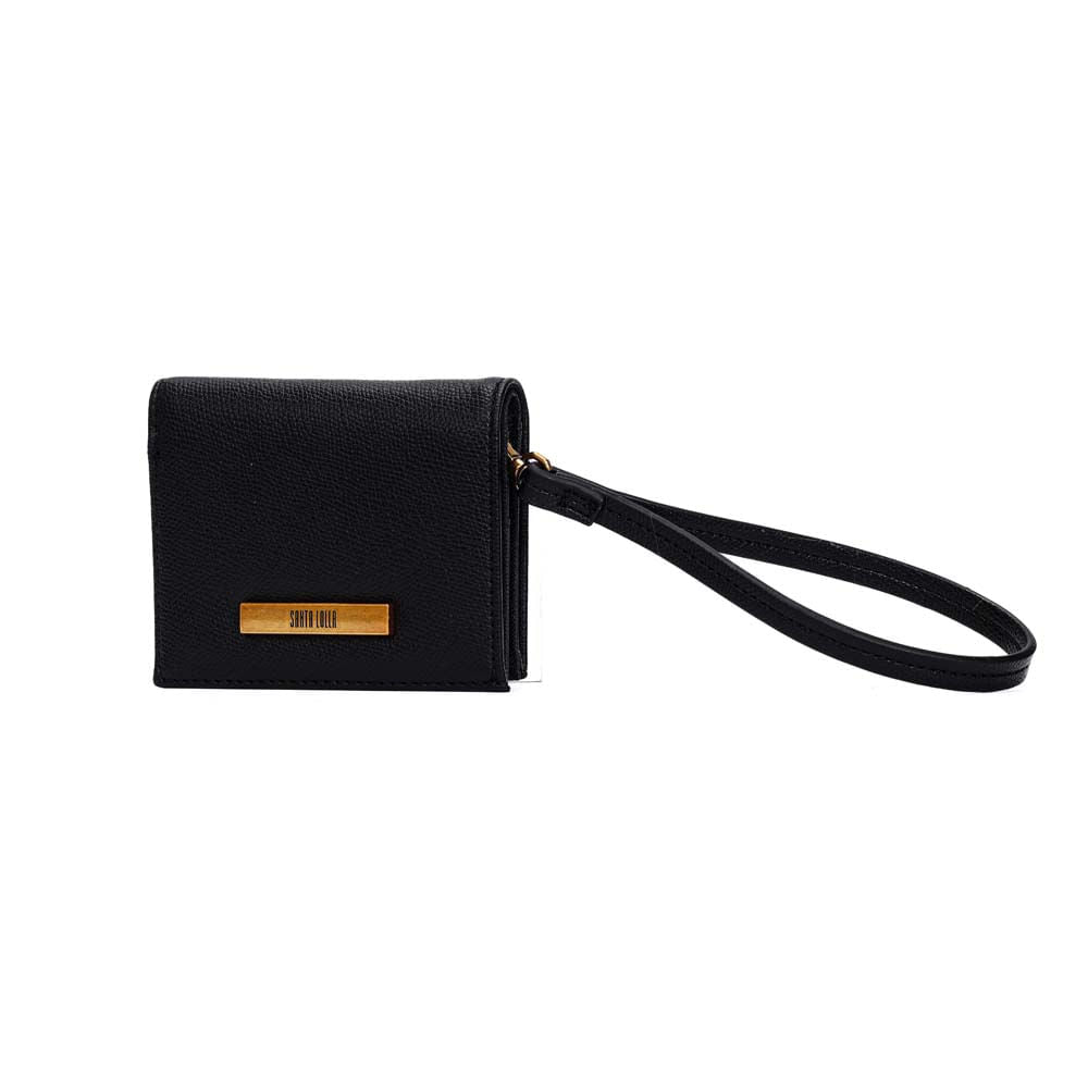 Carteira Santa Lolla Preta Texturizada Alça Wristlet