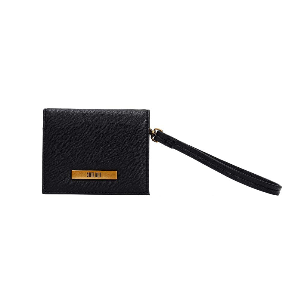 Carteira Santa Lolla Preta Texturizada Alça Wristlet