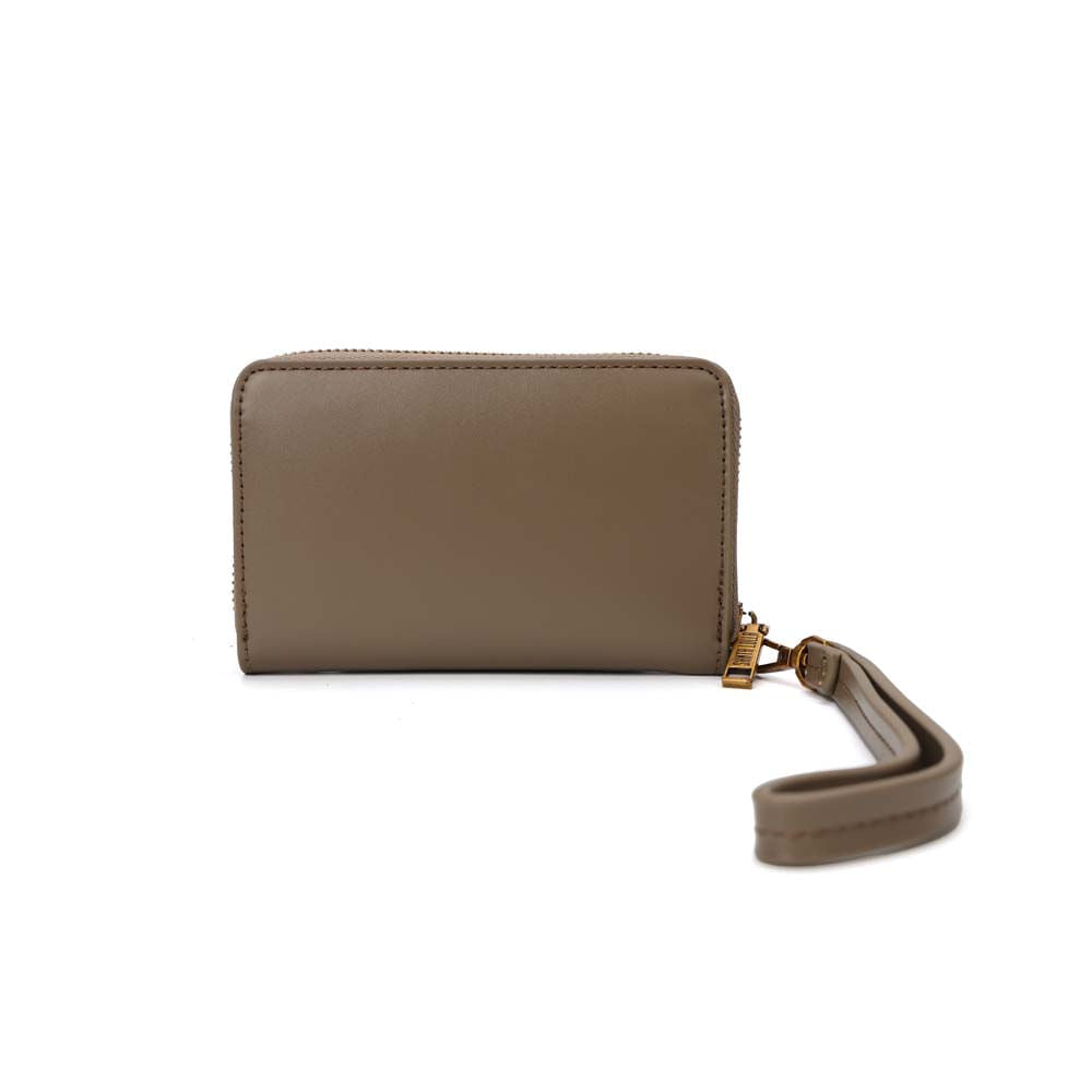 Carteira Santa Lolla Taupe Zíper 360 Alça De Mão