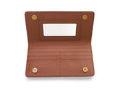 Carteira Santa Lolla Terracota Placa Metal Dourada
